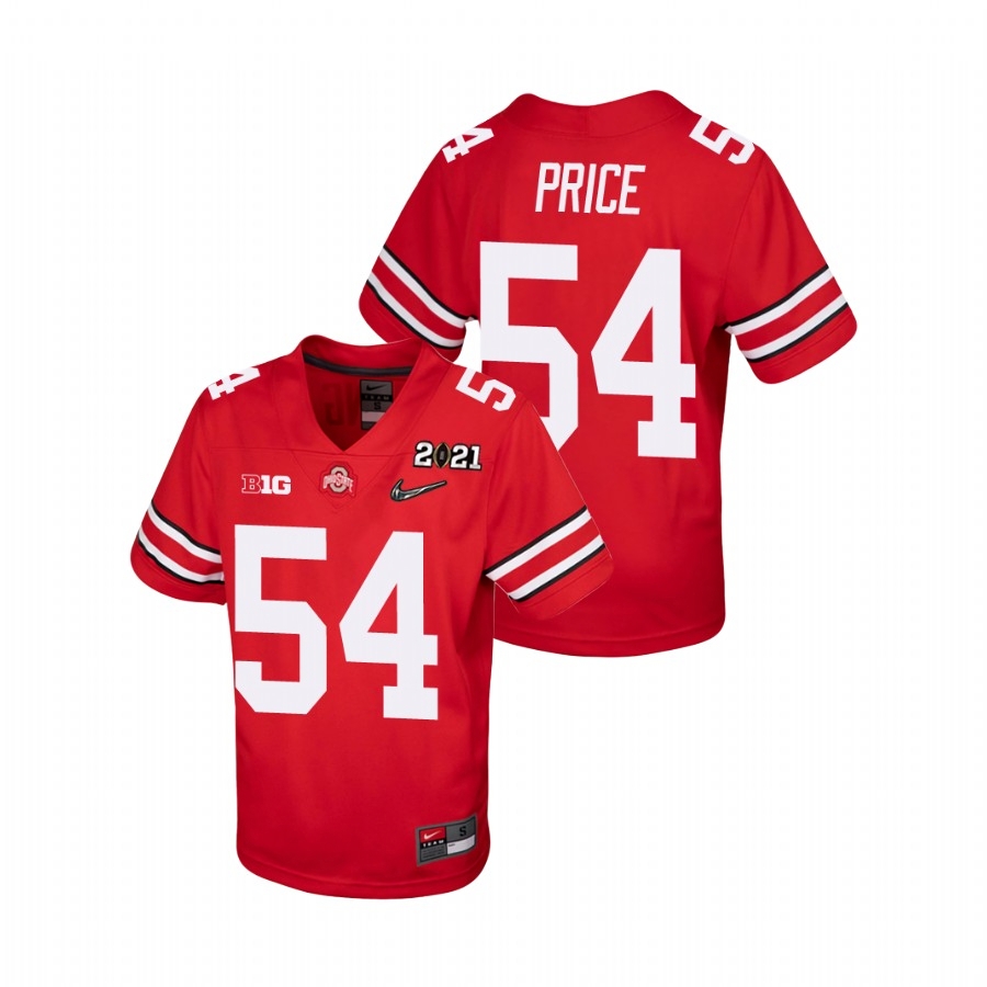 Ohio State Buckeyes Youth NCAA Billy Price #54 Scarlet Champions 2021 National College Football Jersey PYM6449HA